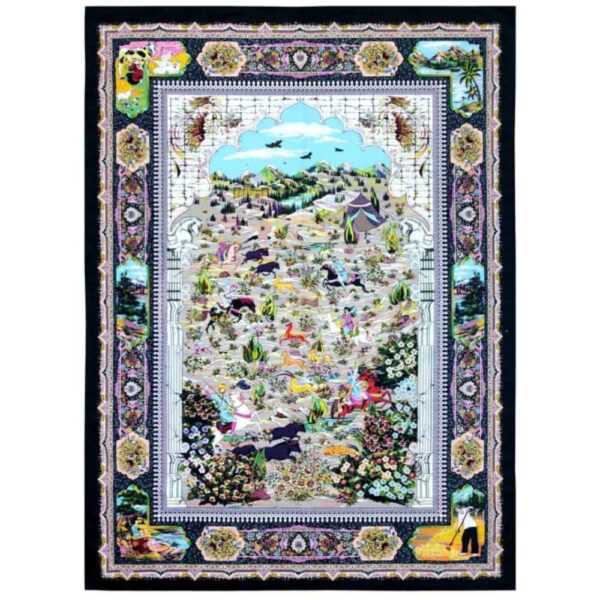 سجادة أرضية داخلية كبيرة على الطراز البوهيمي الإيراني صفا