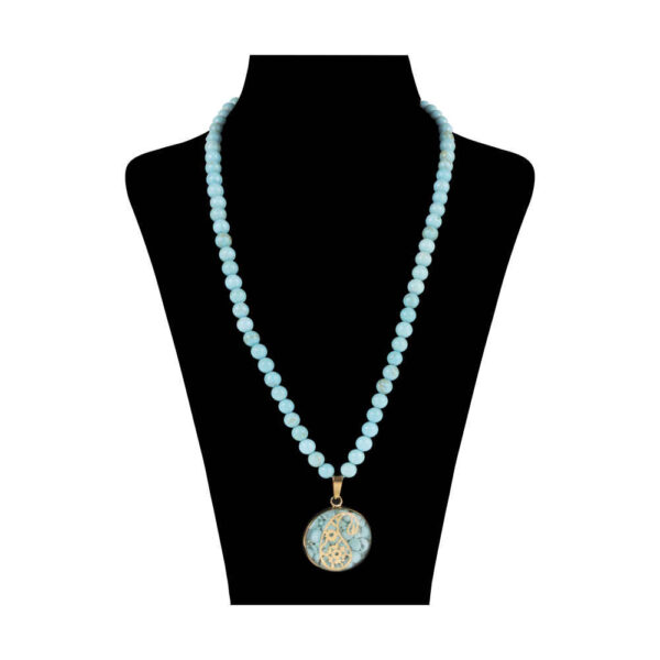 قلادة إيرانية مطلية بالذهب تصميم بايسلي