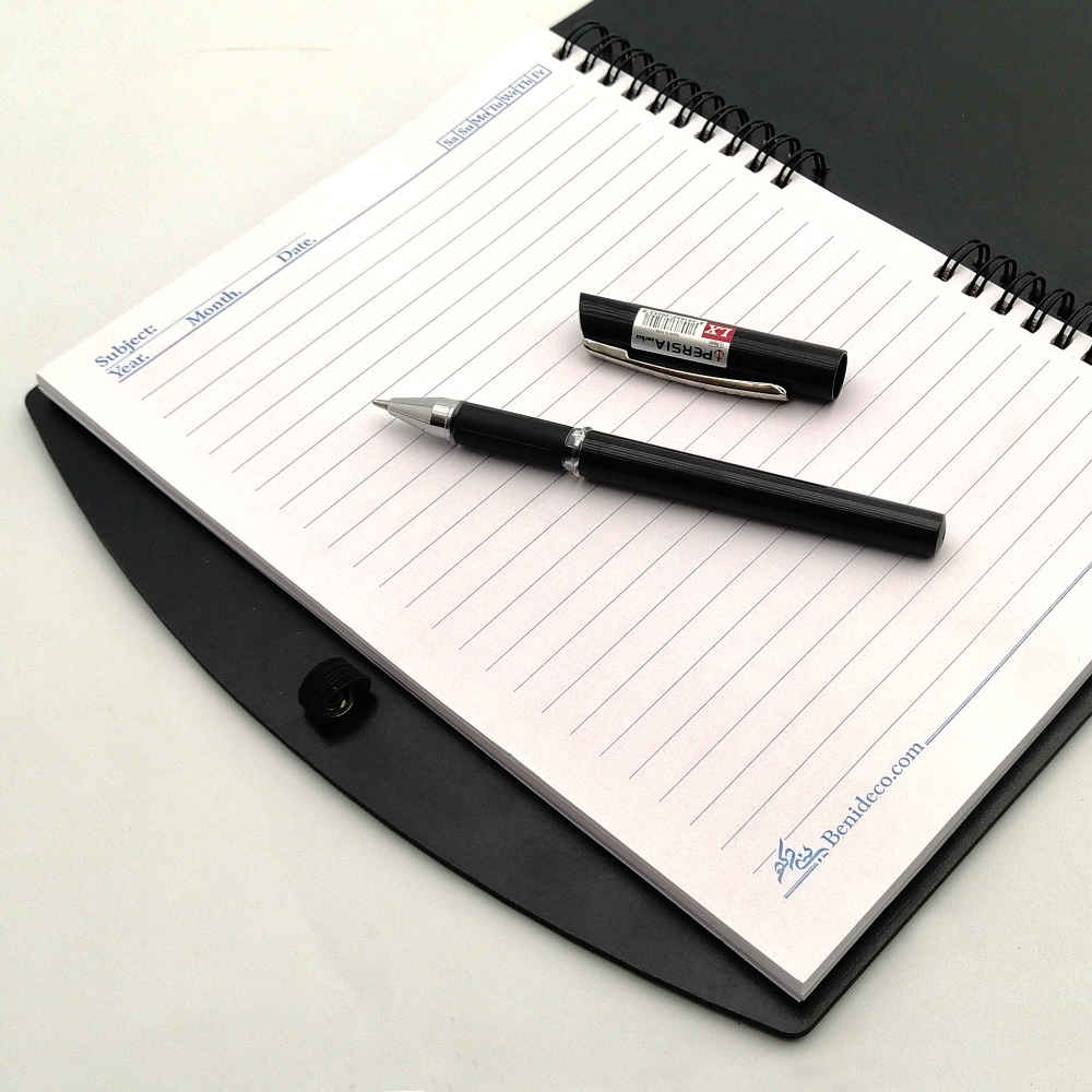 دفتر ملاحظات إيراني خشبي – تصميم دراجة، غلاف خشبي بفن الدراجات