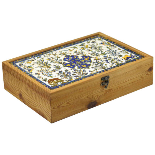 صندوق منظم لأكياس الشاي مع الصدور ونمط فارسي بصير