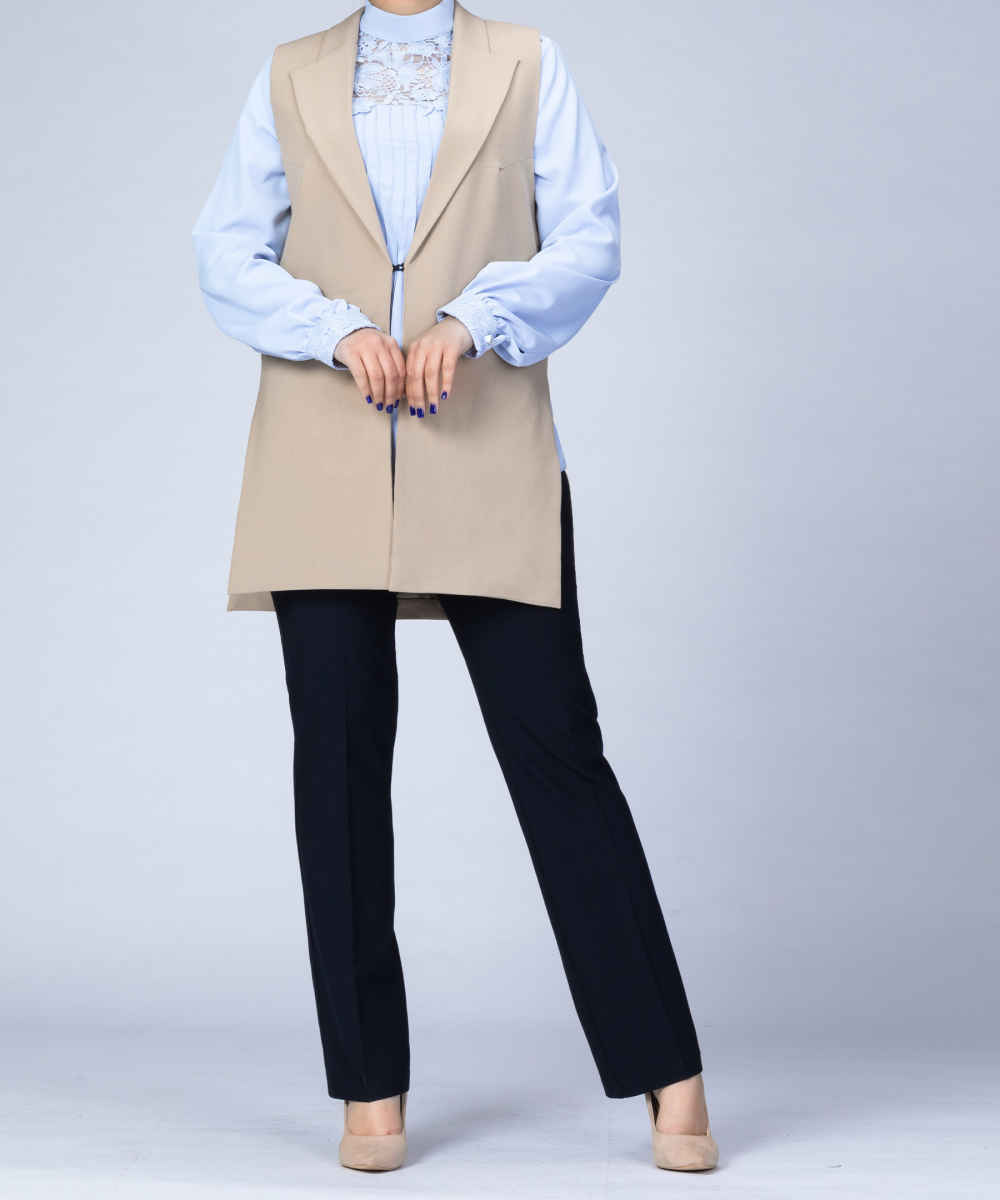 بليزر نسائي عصري بدون أكمام موديل مهرسا