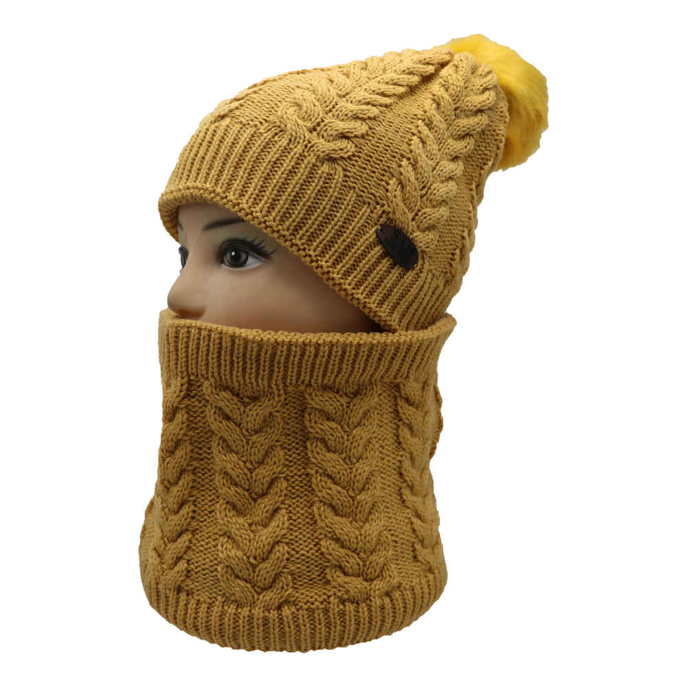 طقم قبعة وشال محبوك للنساء – نموذج إليكا