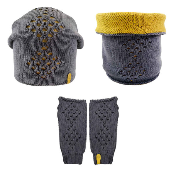 طقم قبعة وشال محبوك للنساء - نموذج فريبا