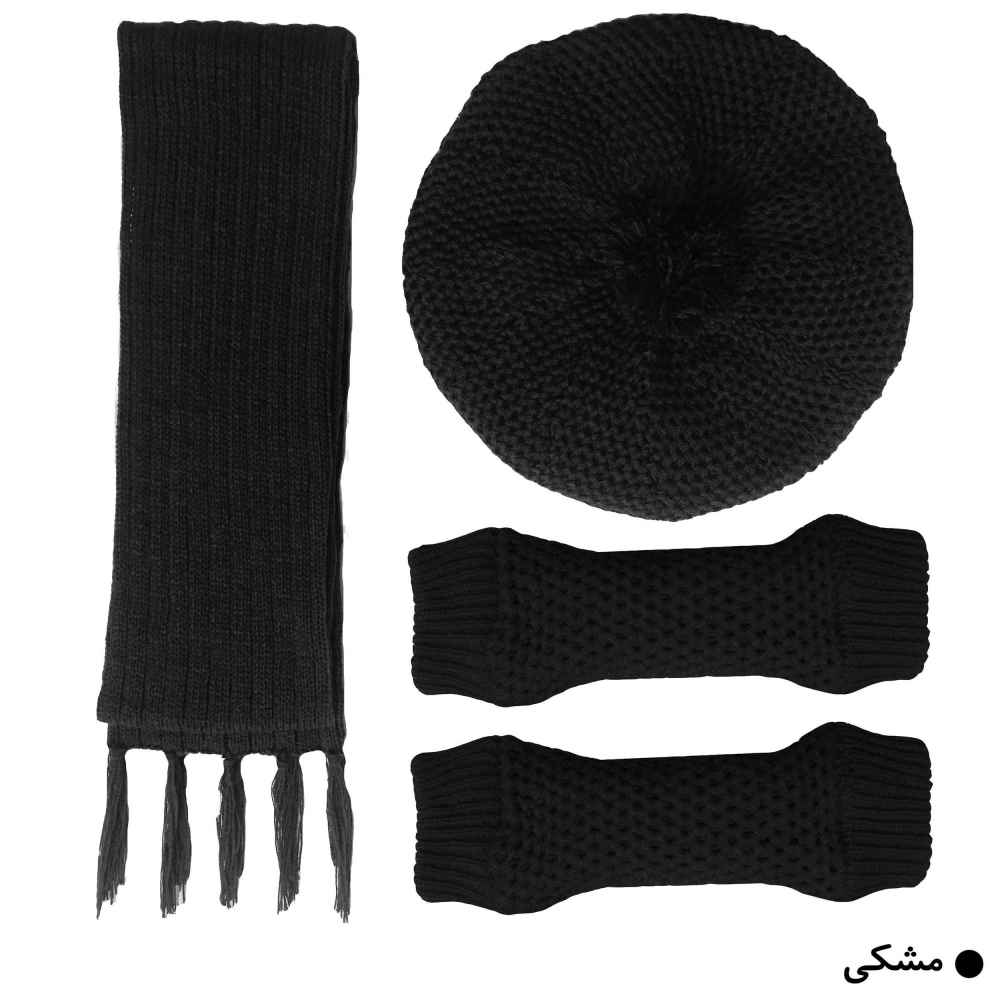 طقم قبعة وشال محبوك للنساء – نموذج روز