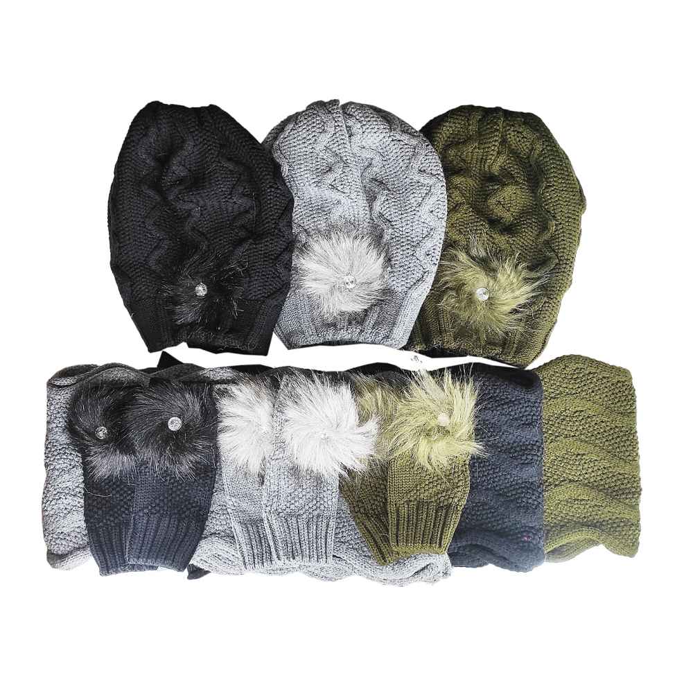 طقم قبعة وشال محبوك للنساء – نموذج سام