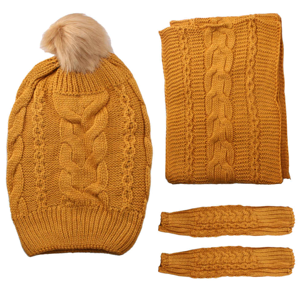 طقم قبعة وشال محبوك للنساء – نموذج توران