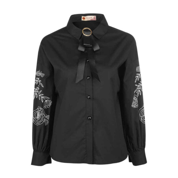 بلوزة نسائية بأكمام طويلة موديل فرزانه