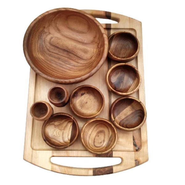 مجموعة أطباق الخشب للسبعة مناسبة للاحتفال بنوروز هادي