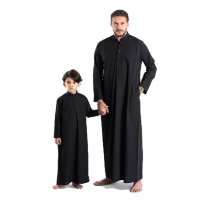 ثوب دشداشة أسود للأطفال (مقاس 38-44) – ملابس ذات طابع عربي