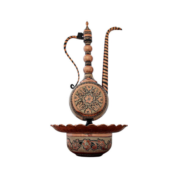 طقم أفتابه نحاسي فارسي زخرفي ووعاء غسل