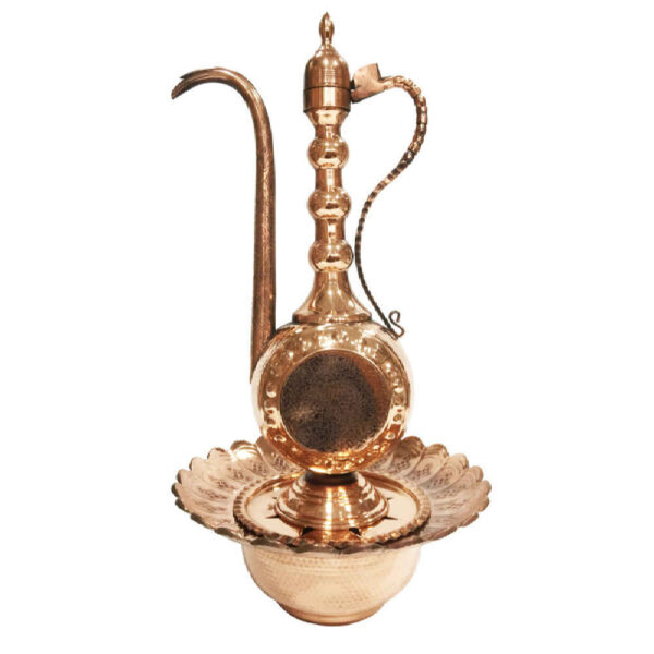 أفتابه نحاسي فارسي زخرفي مع وعاء غسل - نموذج بانا