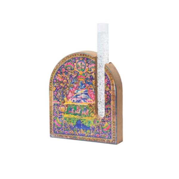 مزهرية تراريوم خشبية زخرفية بنقش مستوحى من الطراز الإيراني - كاران