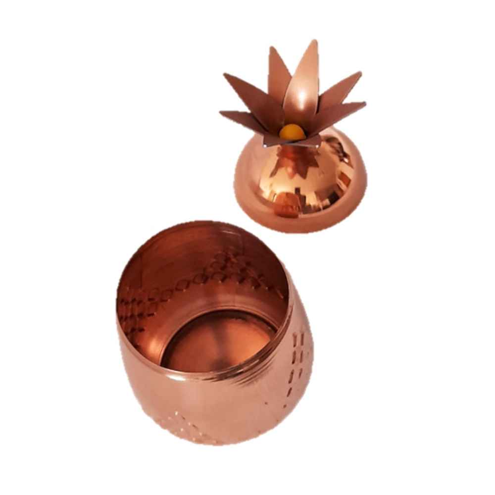 وعاء سكر إيراني نحاسي مصنوع يدويًا – محفور أناناس