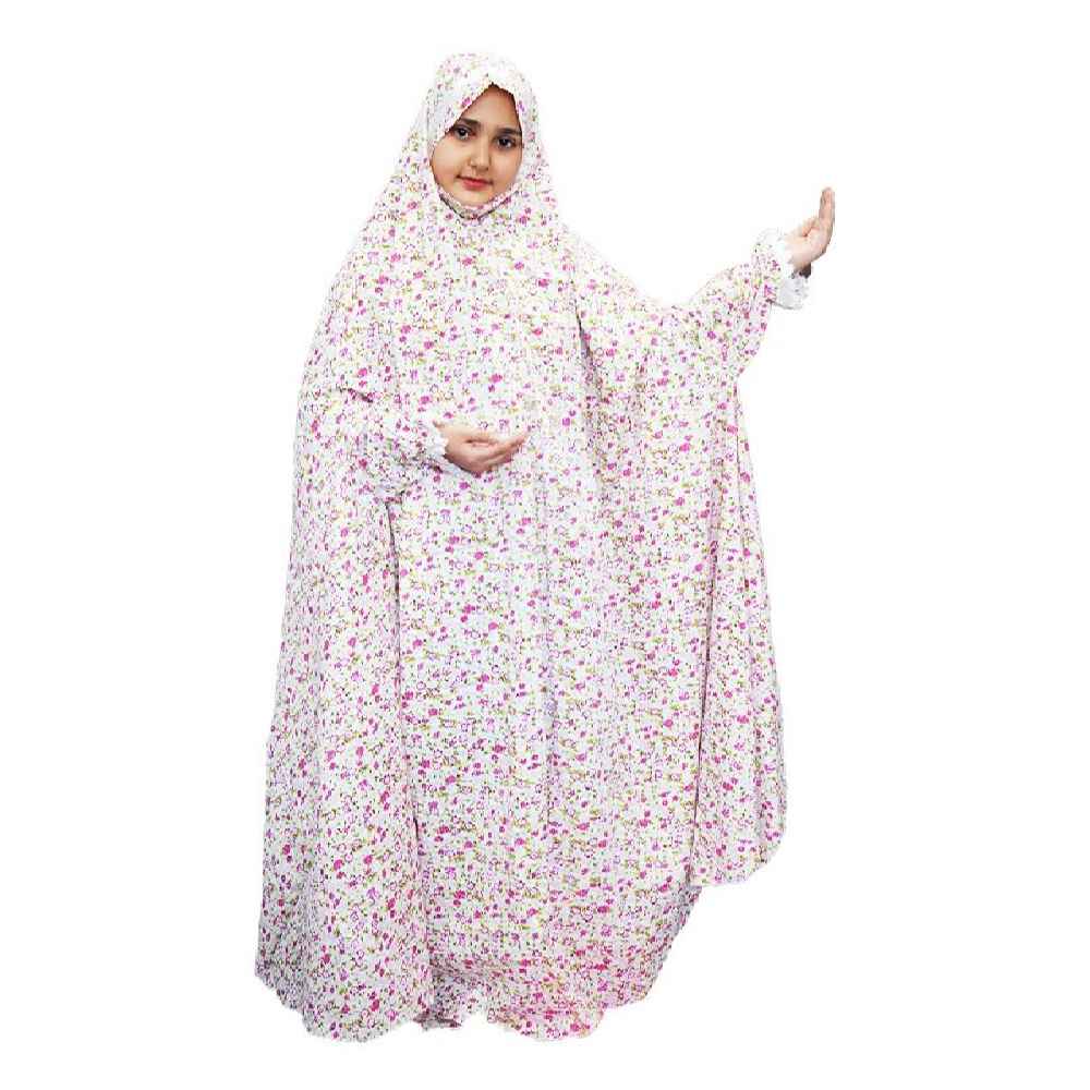 شادر صلاة إسلامي أبيض للبنات موديل بلوسوم