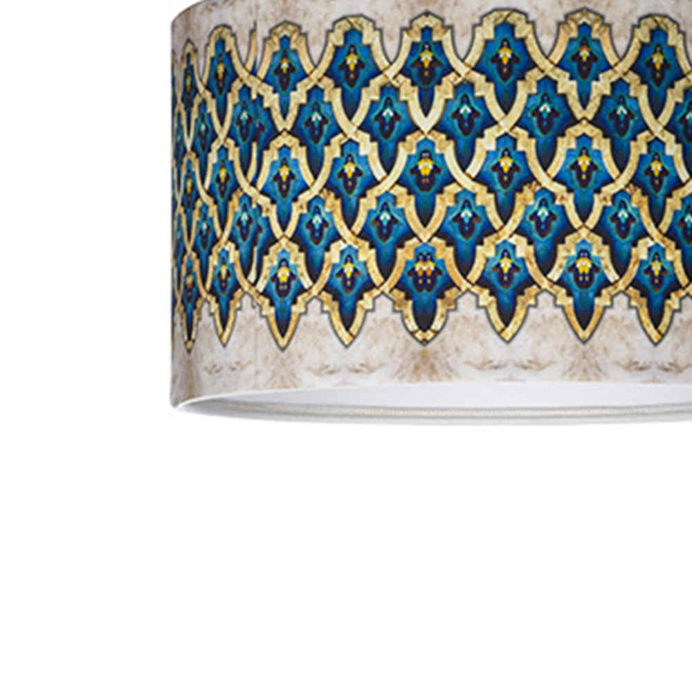 إضاءة سفلية من القماش مع أباجورة أسطوانية مخملية سروين