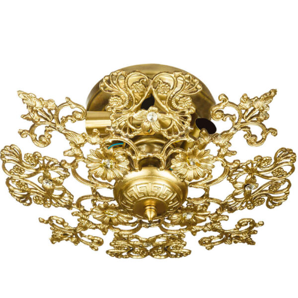 ثريا سقف شبه معلقة من النحاس بطراز فلورنتيني وعتيق - آيسان