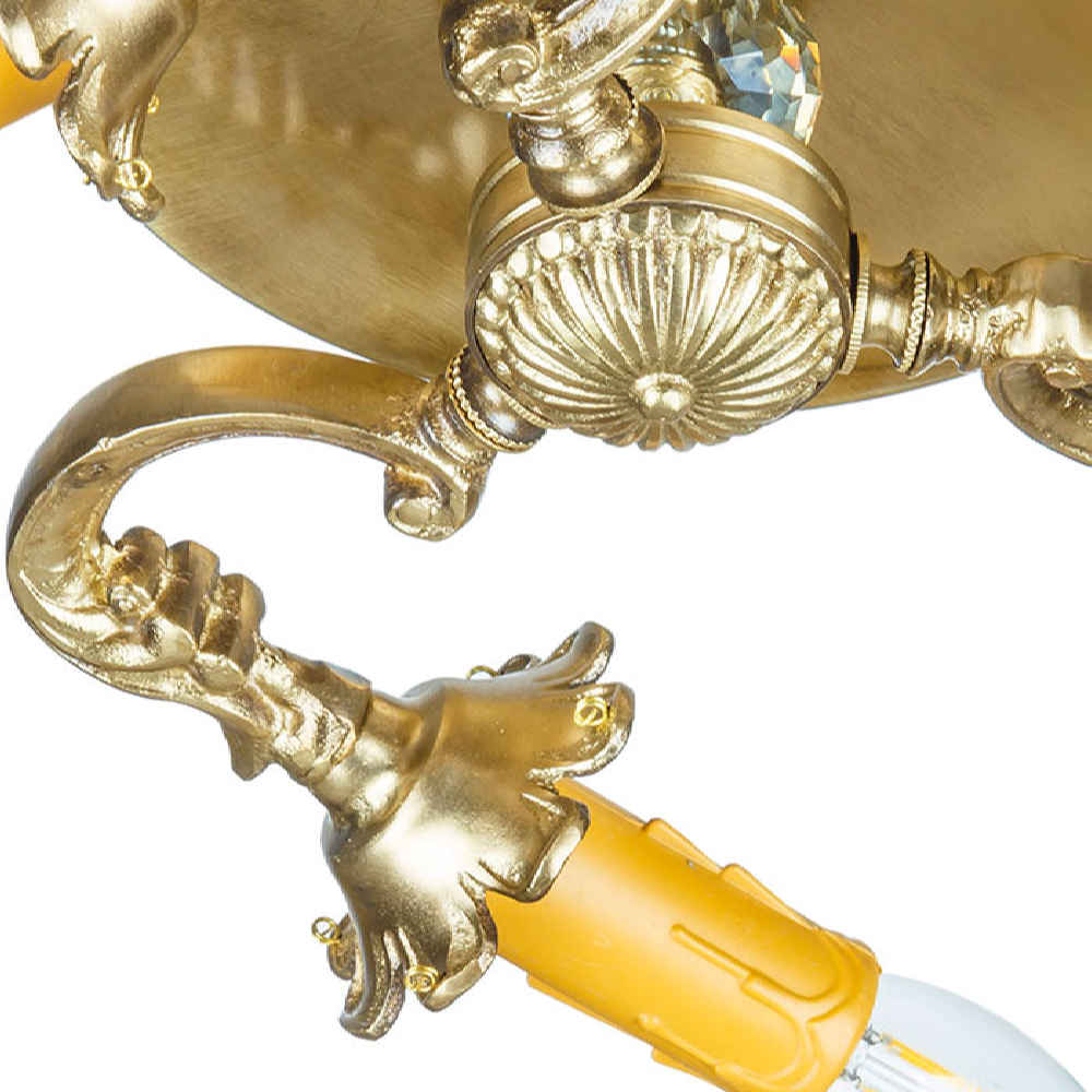 ثريا سقف شبه معلقة من النحاس بطراز فلورنتيني وعتيق – هيفاء