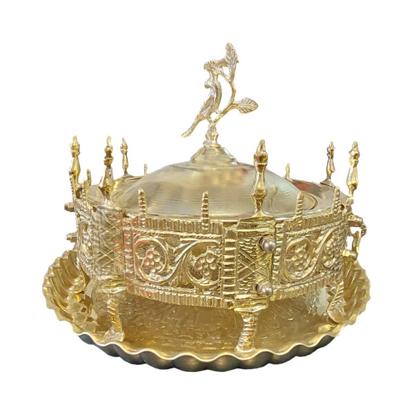 حارق الإسفند والبخور الإيراني - نحاس منقوش بتصميم زهور وطائر