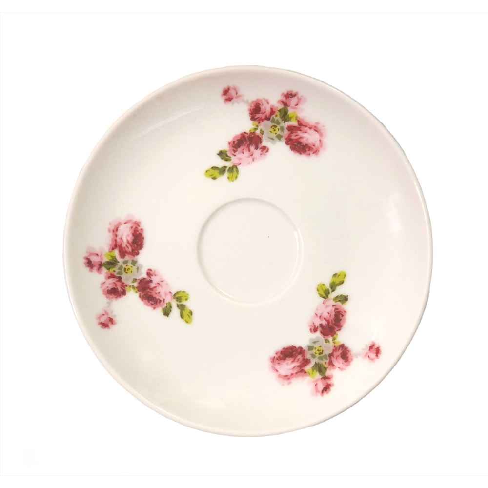 مجموعة فناجين شاي بورسلين مع صحون بلوسوم (12 قطعة)