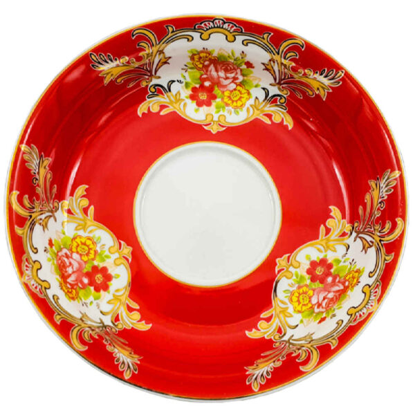 مجموعة من 6 صحون شاي بورسلان إيراني بتصميم عباسي