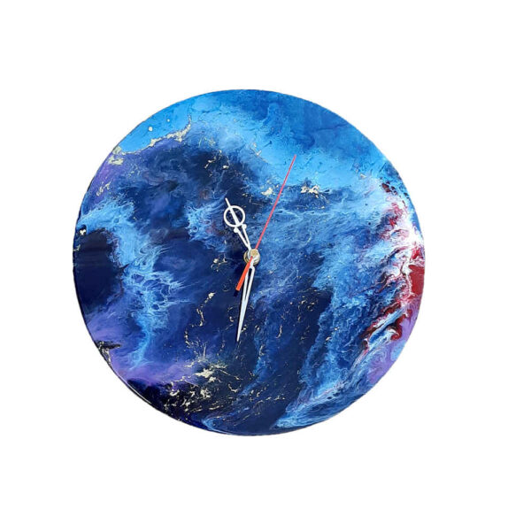 ساعة حائط مصنوعة يدويًا من الراتنج - نمط تجريدي آراد