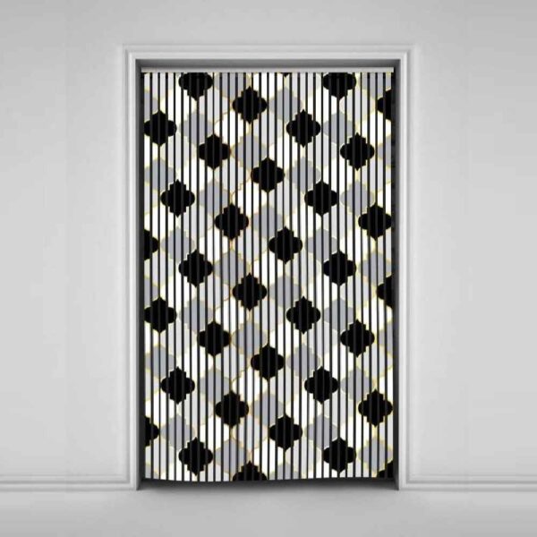 ستارة أفقيّة مخملية – طباعة شطرنجية تجريدية