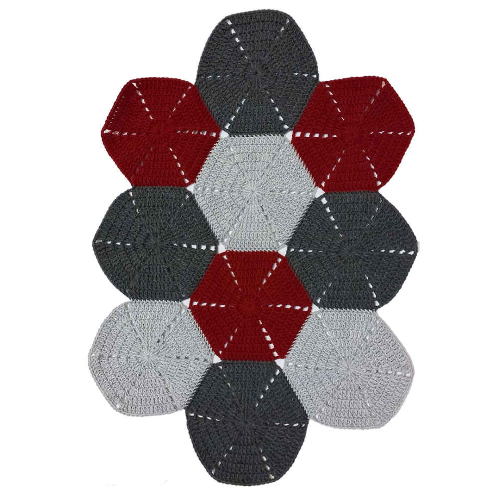 مفرش طاولة كروشيه يدوي النموذج بوهو