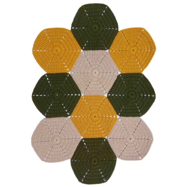 مفرش طاولة كروشيه يدوي النموذج بوهو