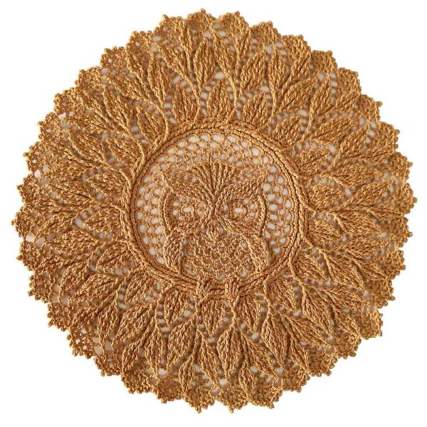 مفرش طاولة كروشيه يدوي النموذج بومة