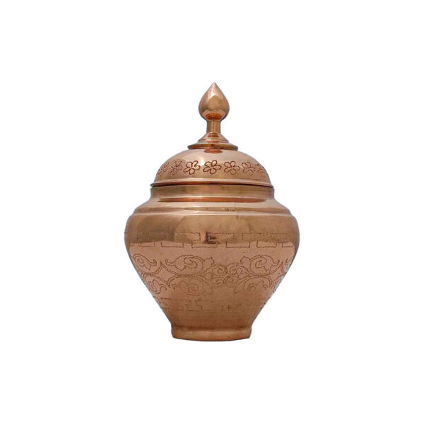 وعاء سكر إيراني نحاسي مصنوع يدويًا - محفور سيبي