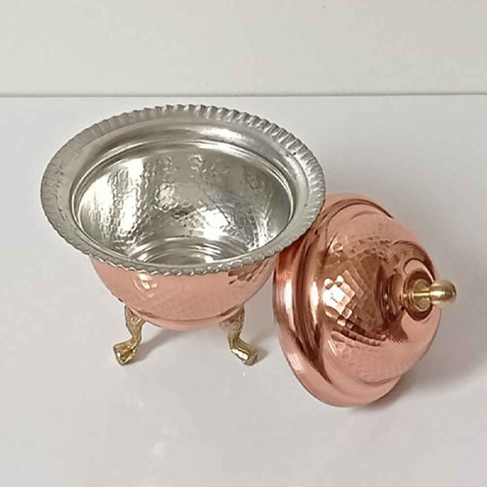 وعاء سكر إيراني نحاسي مصنوع يدويًا – محفور