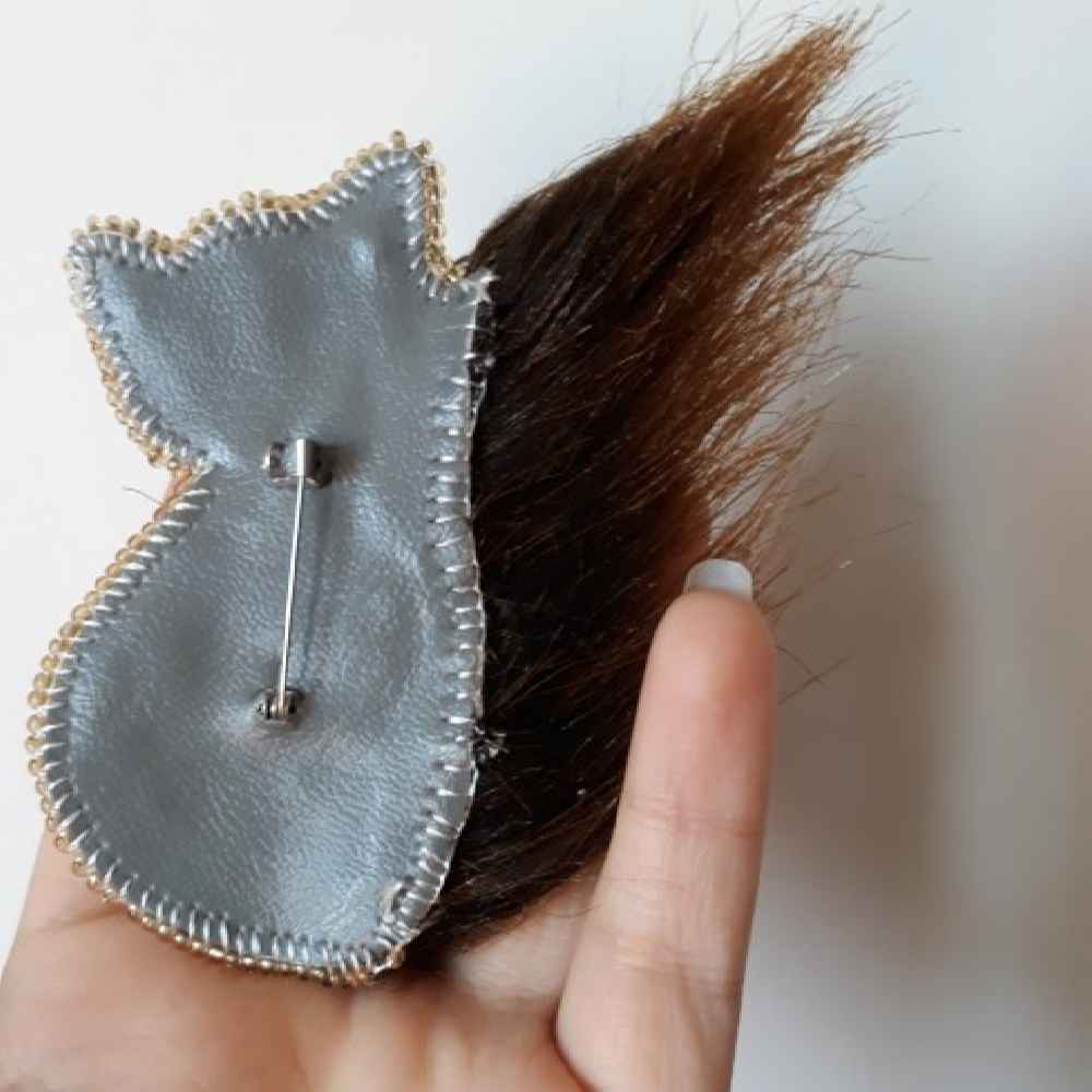 دبوس مزخرف بالخرز النسائي اليدوي – طراز ثعلب