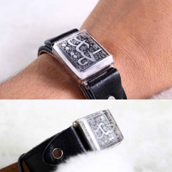 سوار جلد بني إسلامي للرجال مع إبزيم مشبك