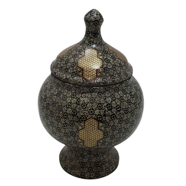 وعاء سكر إيراني نحاسي مزين بفن الخاتم مصنوع يدويًا - تشريفات