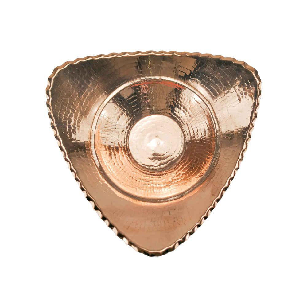 وعاء تقديم نحاسي مناسب للفواكه والحلويات مطرز بشكل تقليدي دنيا