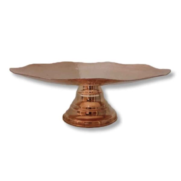 وعاء تقديم نحاسي مناسب للفواكه والحلويات مطرز بشكل تقليدي هلال