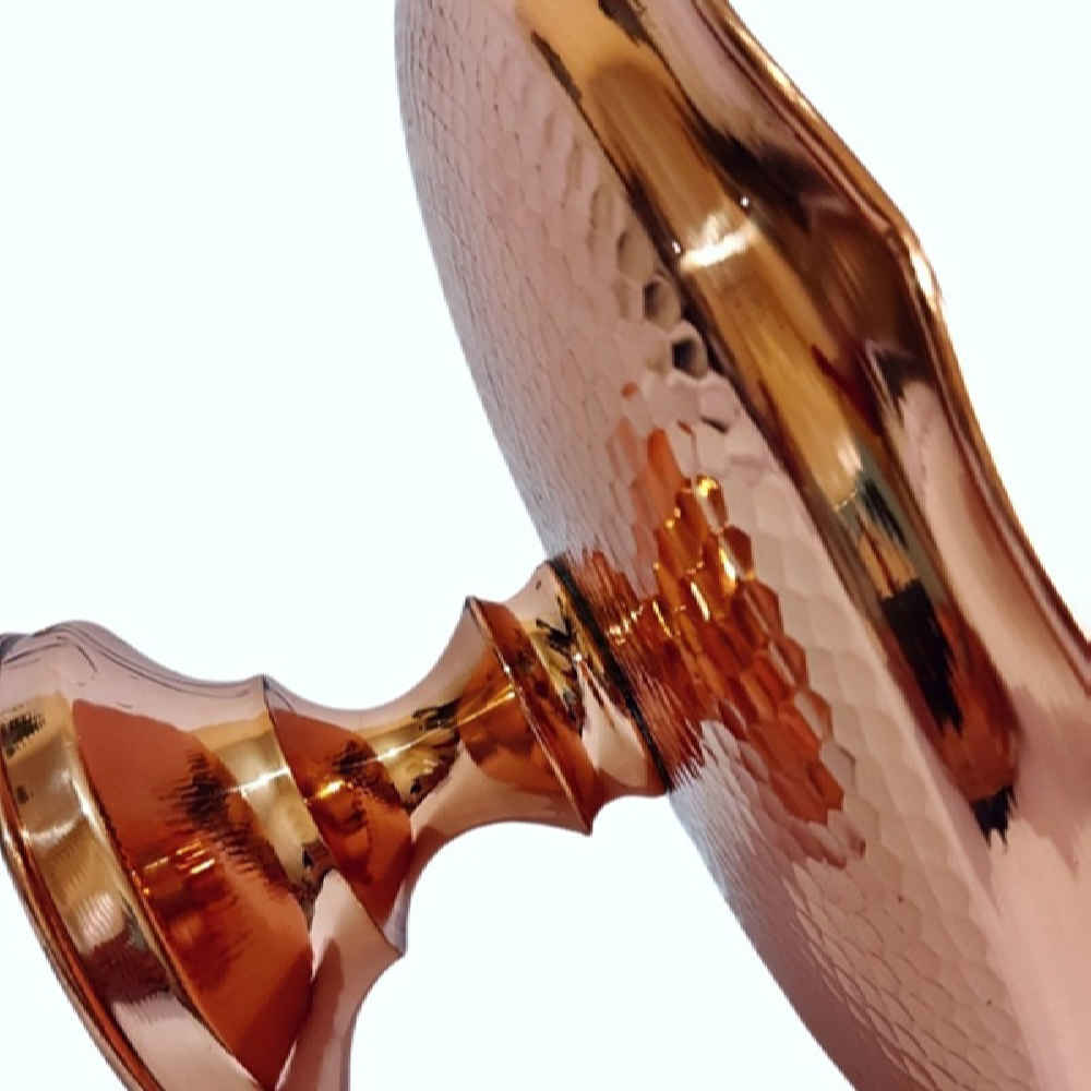 وعاء تقديم نحاسي مناسب للفواكه والحلويات مطرز بشكل تقليدي لبشين