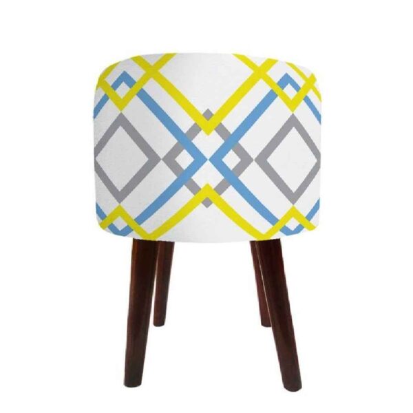 مقعد قدم دائري فاخر من المخمل بأرجل خشبية دائري - هالة