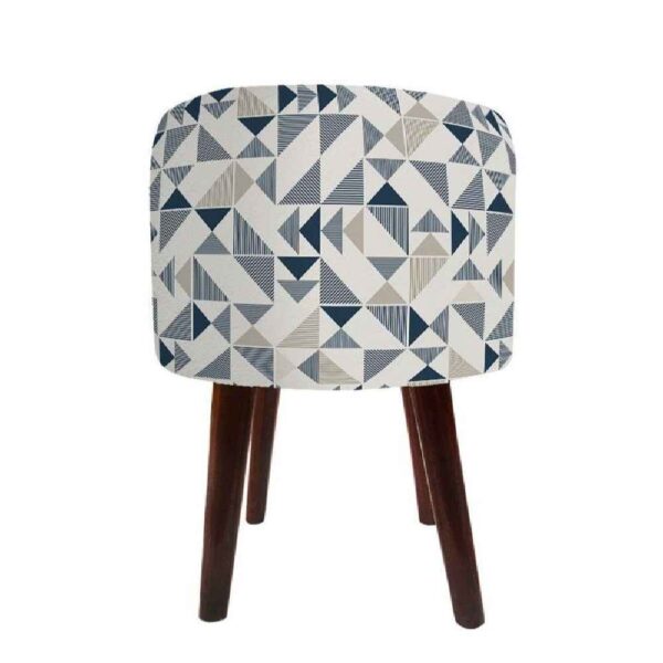 مقعد قدم دائري فاخر من المخمل بأرجل خشبية دائري - فانيا