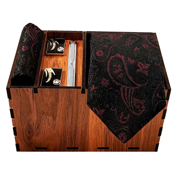 مجموعة إكسسوارات رجالية من رباط العنق والمنديل والأزرار - فاخرة بوتيه