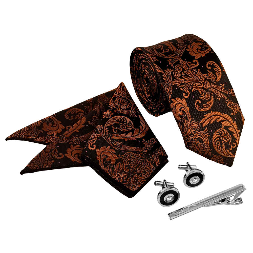 مجموعة إكسسوارات رجالية من رباط العنق والمنديل والأزرار – فاخرة دورا