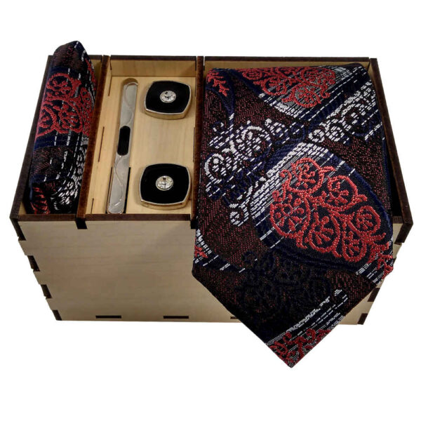 مجموعة إكسسوارات رجالية من رباط العنق والمنديل والأزرار - فاخرة لوكا