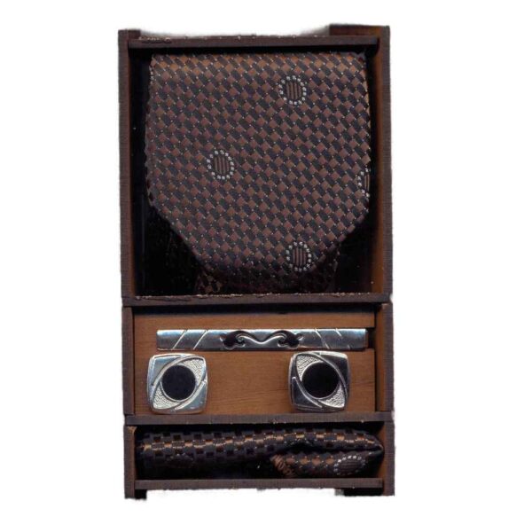 مجموعة إكسسوارات رجالية من رباط العنق والمنديل والأزرار - فاخرة رايان