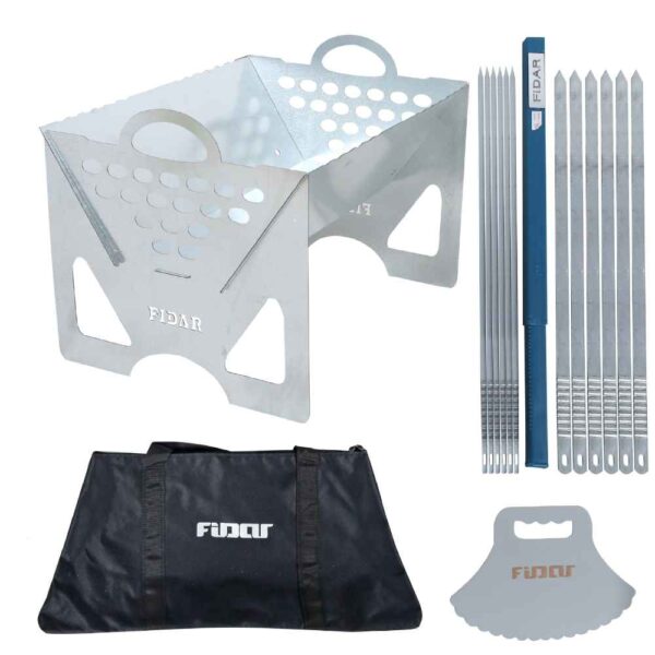 مجموعة مُوقد الشواء الإيراني المحمول - ستانلس ستيل و أسياخ