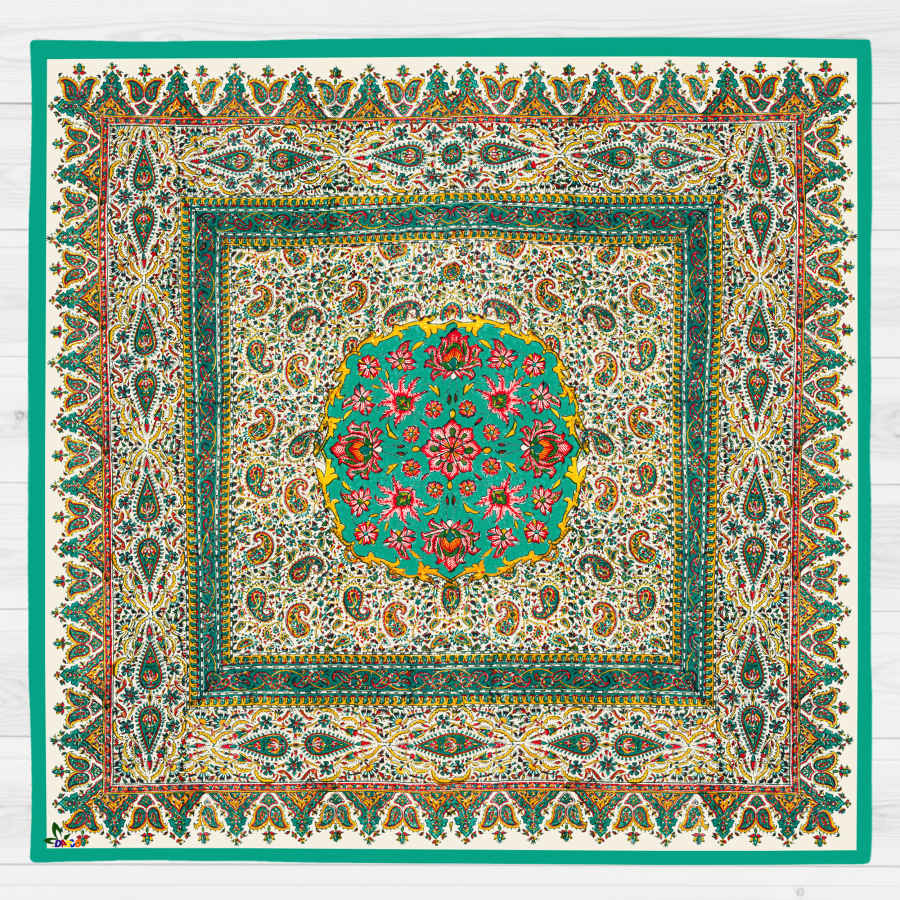 مفرش سفرة من الفلين بتصميم مستوحى من الأناقة الإيرانية تركواز