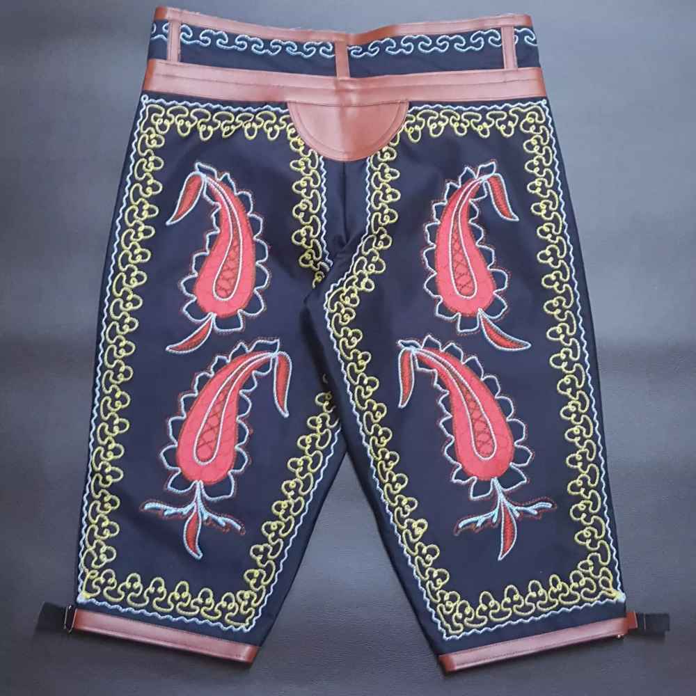 سروال رياضي زُورخانة قصير 3/4 بالجلد الطبيعي