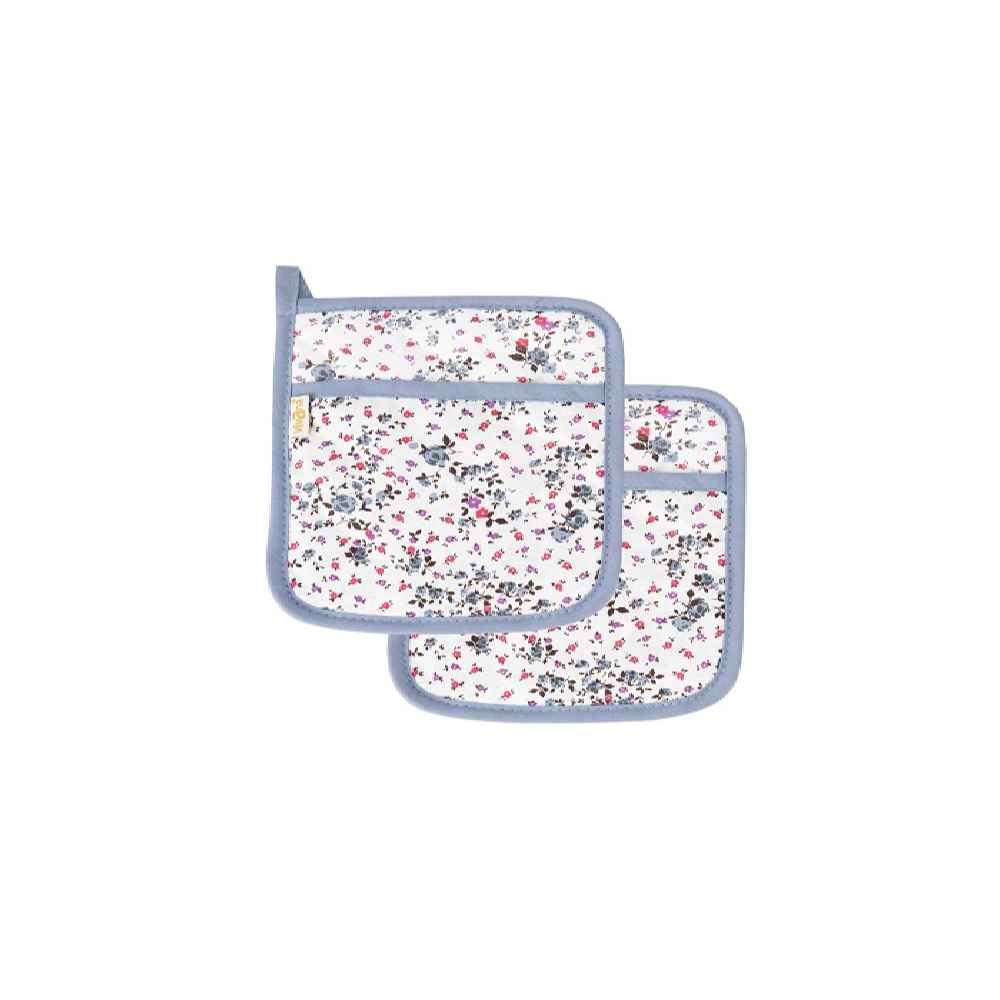 طقم مريلة مطبخ مزين بالزهور الرمادية مكون من 10 قطع نموذج بارزاد