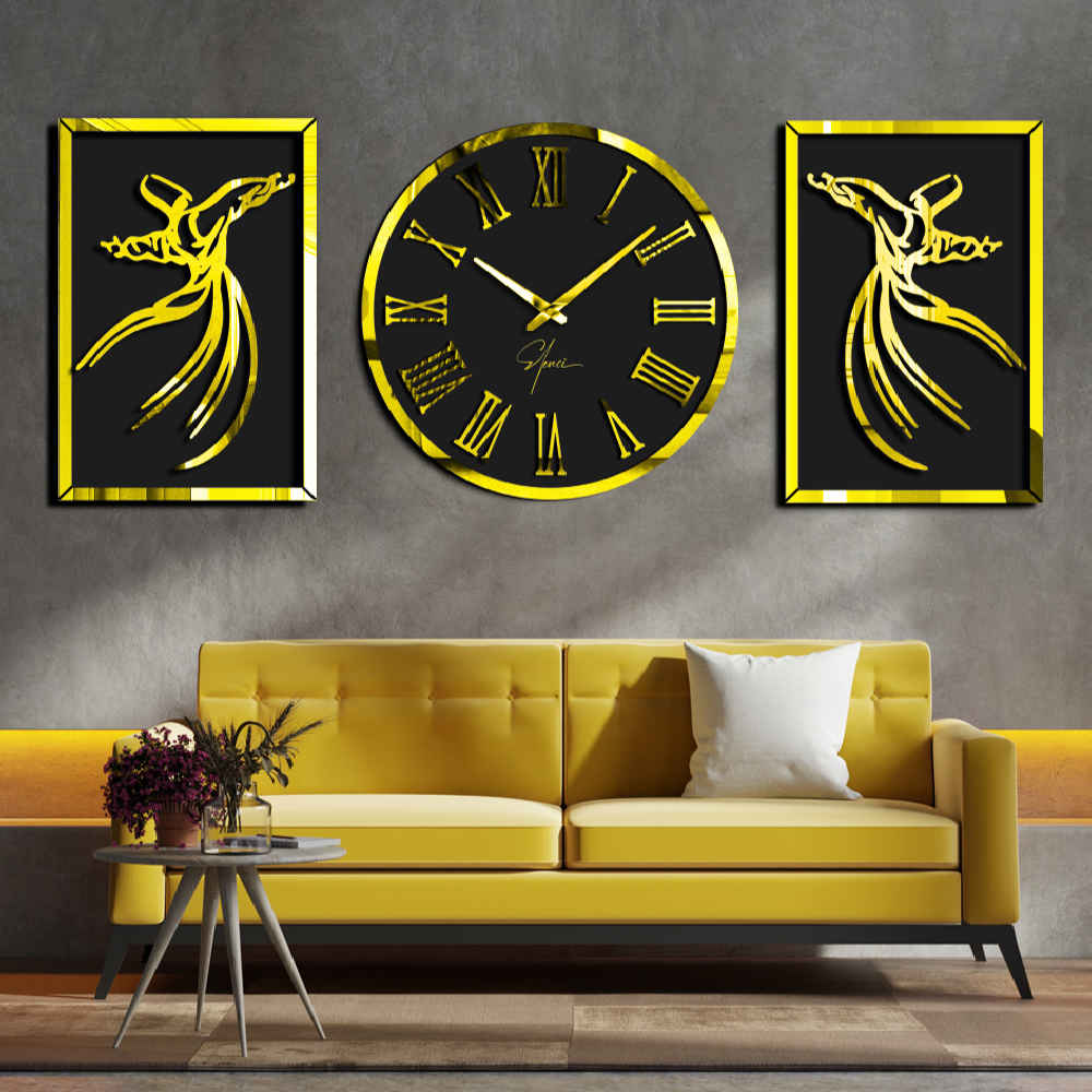 مجموعة ساعات حائط عصرية من 3 قطع بتصميم السماء