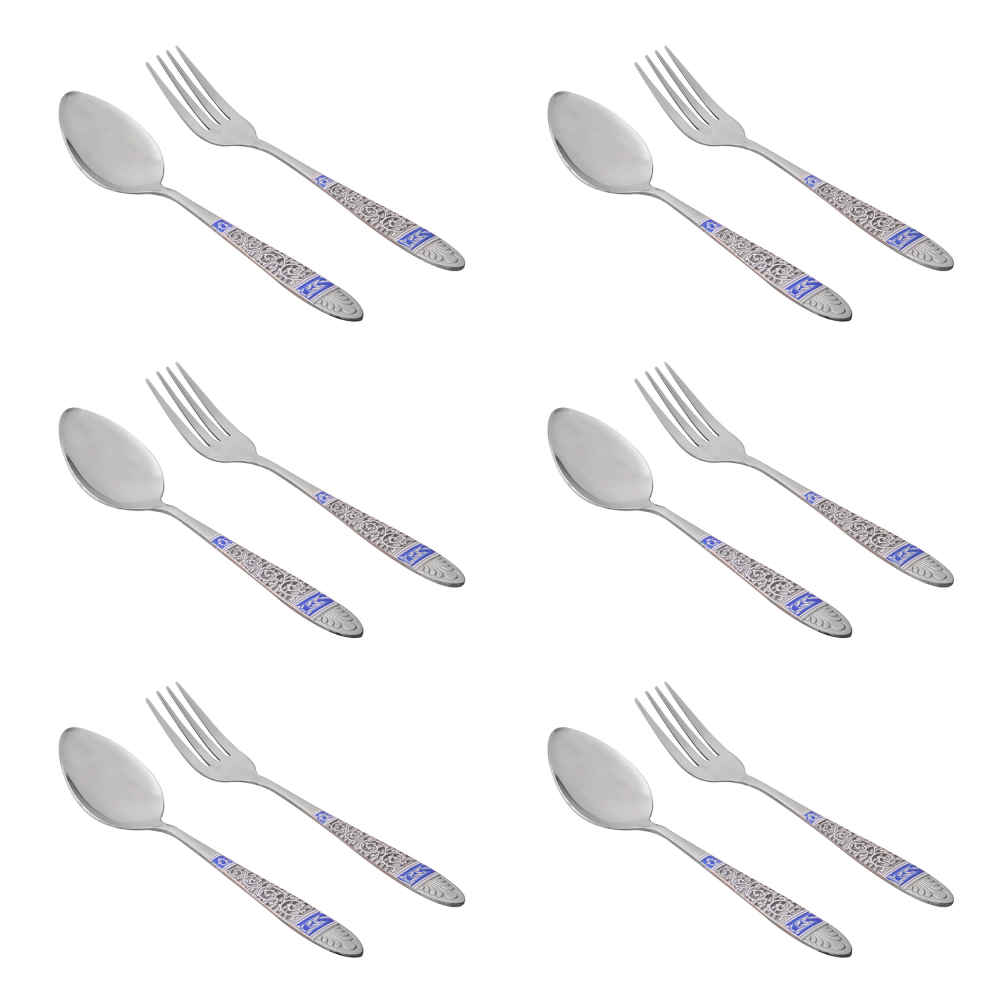 مجموعة ملاعق وشوك من أدوات المائدة متوافقة مع غسالة الصحون – 12 قطعة