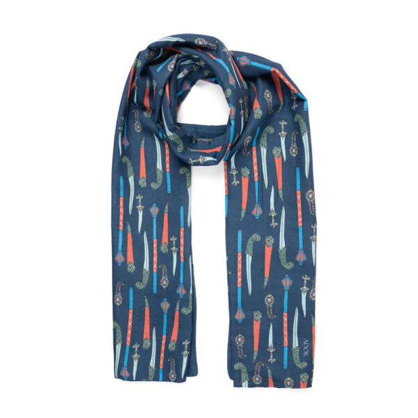 وشاح مطبوع للنساء فني مزدوج الجانبين خنجر